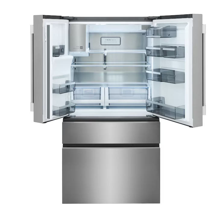 Frigidaire Professional Counter-Depth Professional 21.4-cu ft 36-in Wide French Door Refrigerator with Dual Ice Maker ( Smudge Proof Stainless Steel ) ENERGY STAR Certified