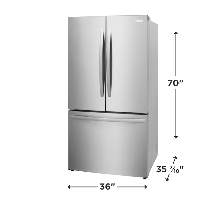 Frigidaire Standard-Depth 28.8-cu ft 36-in Wide French Door Refrigerator with Ice Maker ( Smudge-Proof Stainless Steel ) ENERGY STAR Certified