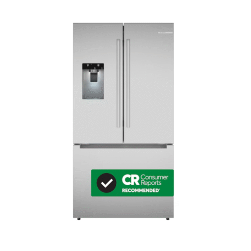 Bosch Fastest Ice Maker Standard-Depth 300 Series 26-cu ft 3 -Door 36-in Wide French Door Refrigerator with Ice Maker ( Stainless Steel ) ENERGY STAR Certified